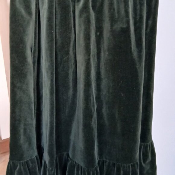 Gunne Sax Vintage dark green cotton velvet skirt Size 5 - Picture 6 of 12